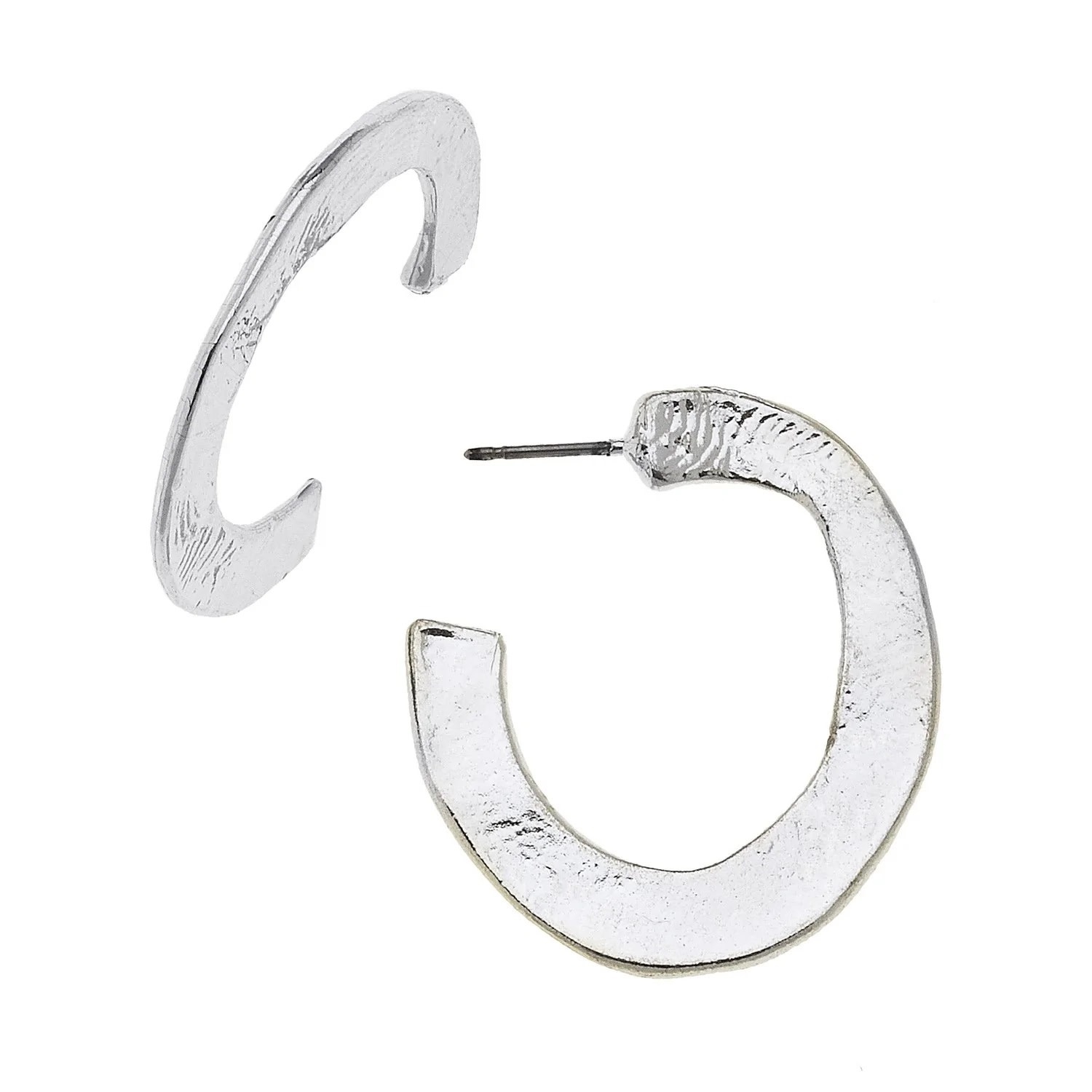50963748_susan-shaw-handcast-silver-small-hoop-earrings