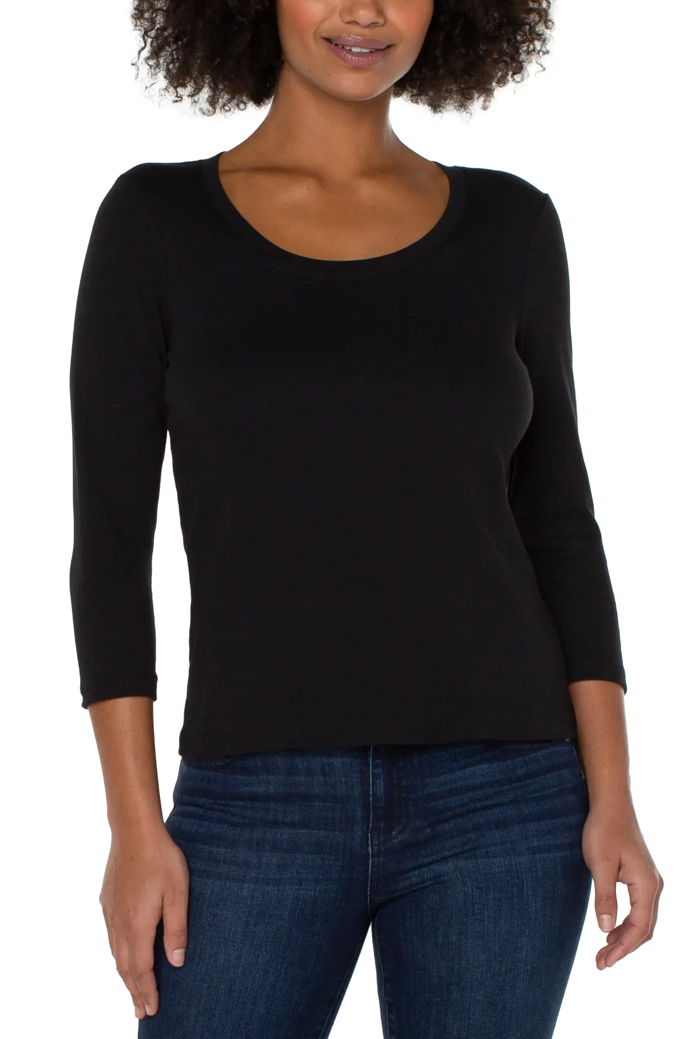 66102636_liverpool-3-4-sleeve-scoop-neck-knit-tee